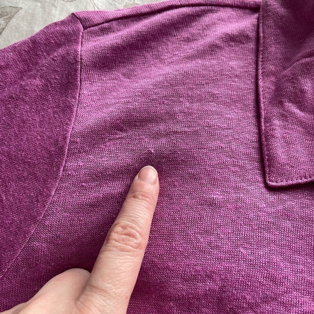 NWT J Jill Linen Button Down Shirt Wild Orchid Purple XL Casual Breathable Beach - Picture 5 of 13